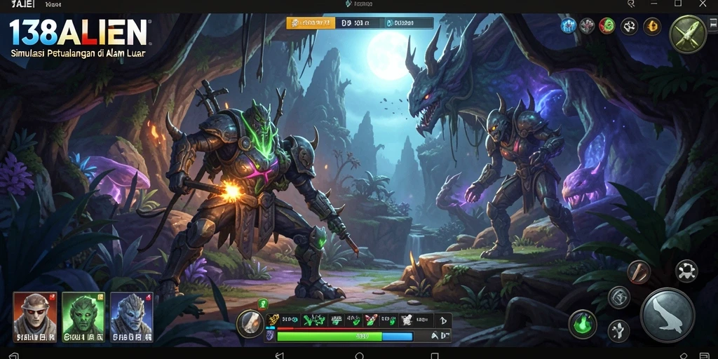 Tampilan gameplay yang menantang di luar angkasa dengan alien unik.