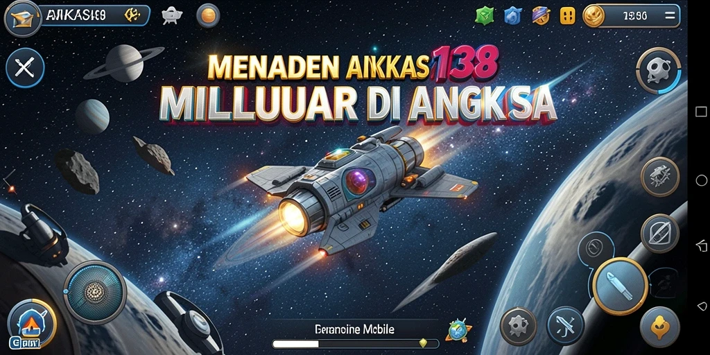 Tampilan gameplay luar angkasa yang menarik dan menantang.