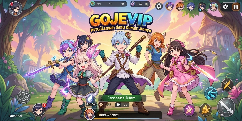 Tangkapan layar gameplay GOJEKVIP dengan karakter Anime yang menarik.