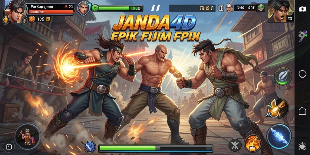 Tampilan seru dan mendebarkan dari gameplay Fighting JANDA4D.