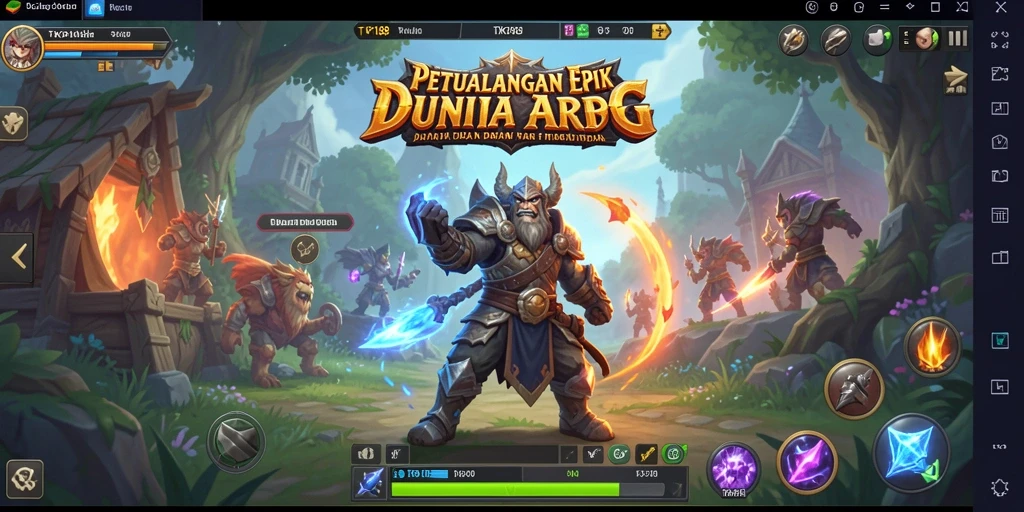 Screenshot menampilkan pertarungan epik di dunia ARPG TKP188.