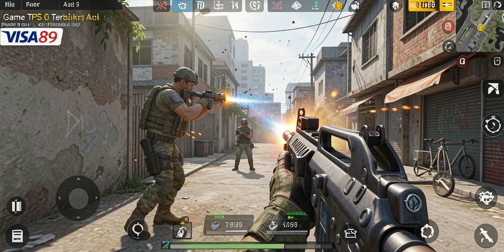 Screenshot menunjukkan aksi seru dalam gameplay TPS VISA89.